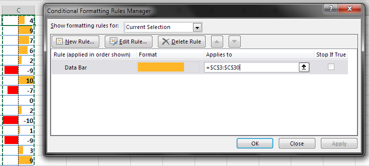 8 b data bars edit range