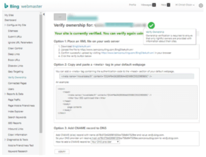 Bing webmaster tools