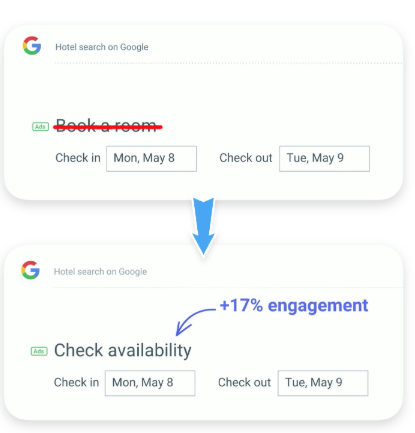 The difference in the picture highlights how a ux writer can improve engagements with his innovative and creative writing skills