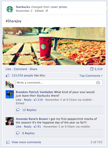 Facebook-engagement-tactics-share-joy-hashtag