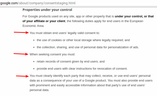 Gdpr compliance google end user consent