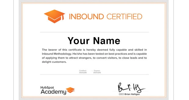 Hubspot inbound marketing certification
