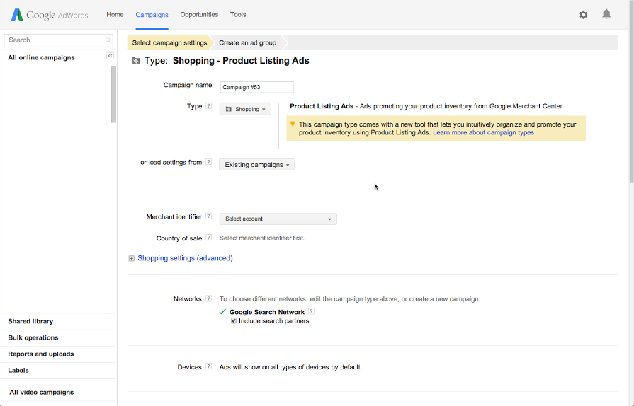 Online shopping campaign