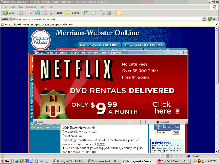 Netflix. Com pop-up ads