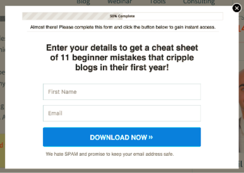 Quick sprout cheat sheet pop up
