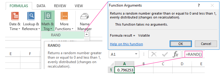 Random number generator excel1 1