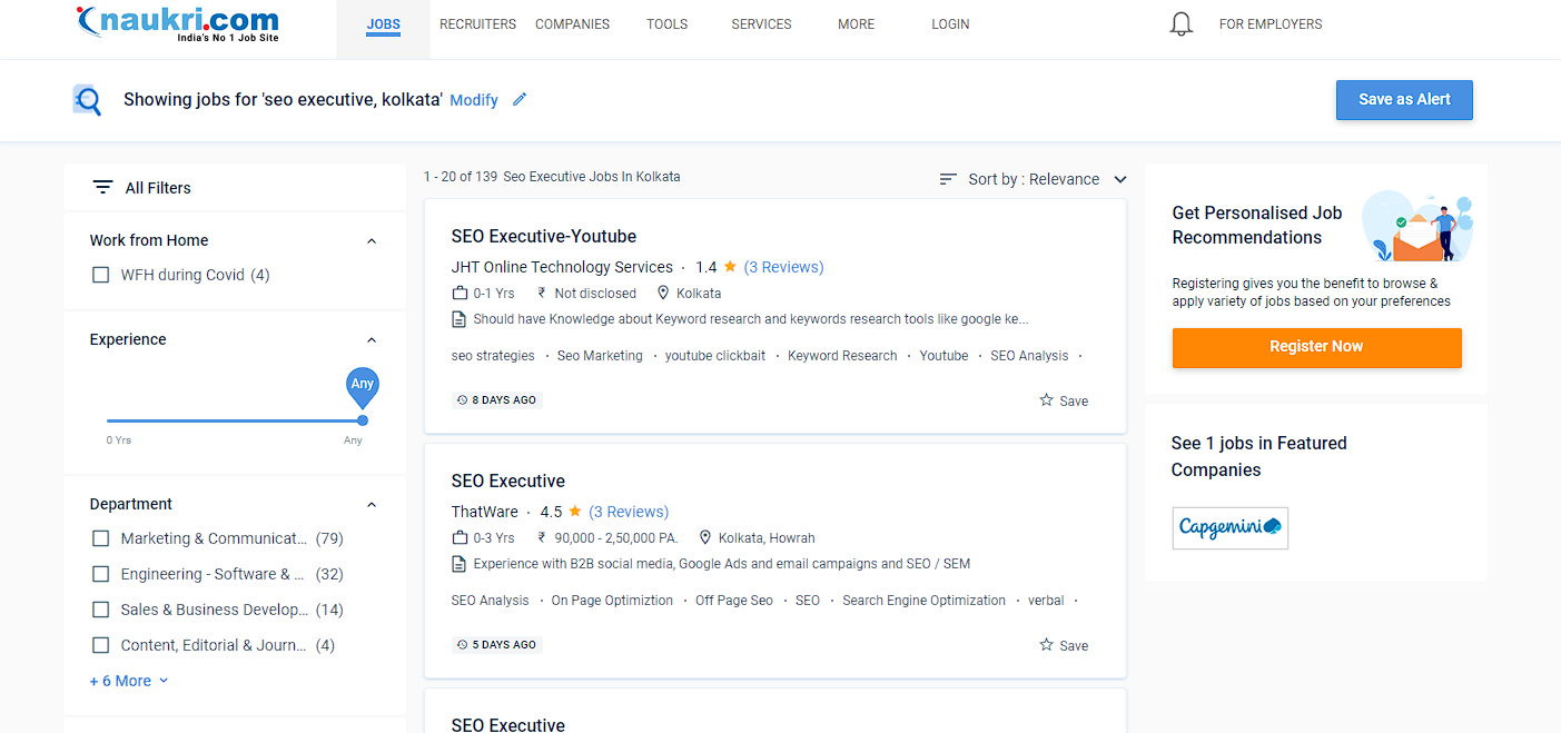 Seo executive jobs in kolkata