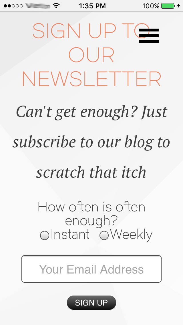 Sign-up to newsletter