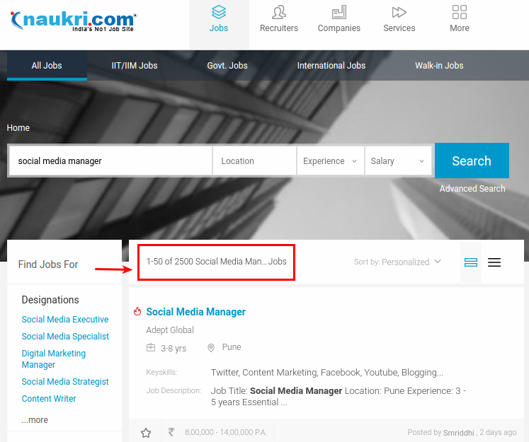 Social media manager jobs