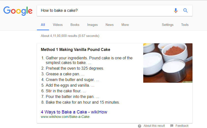 Google's featured snippets