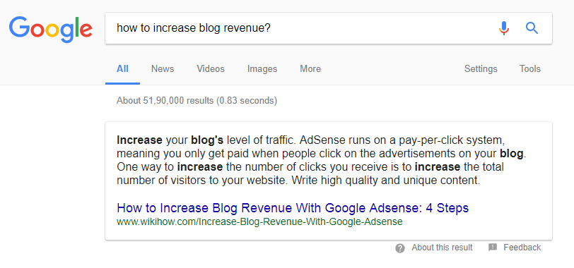 Google featured snippet