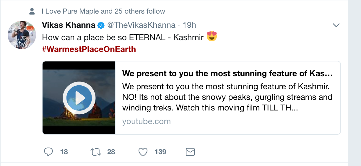 Warmest place on earth tweet