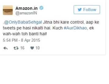 Amazon's tweet with comedian
