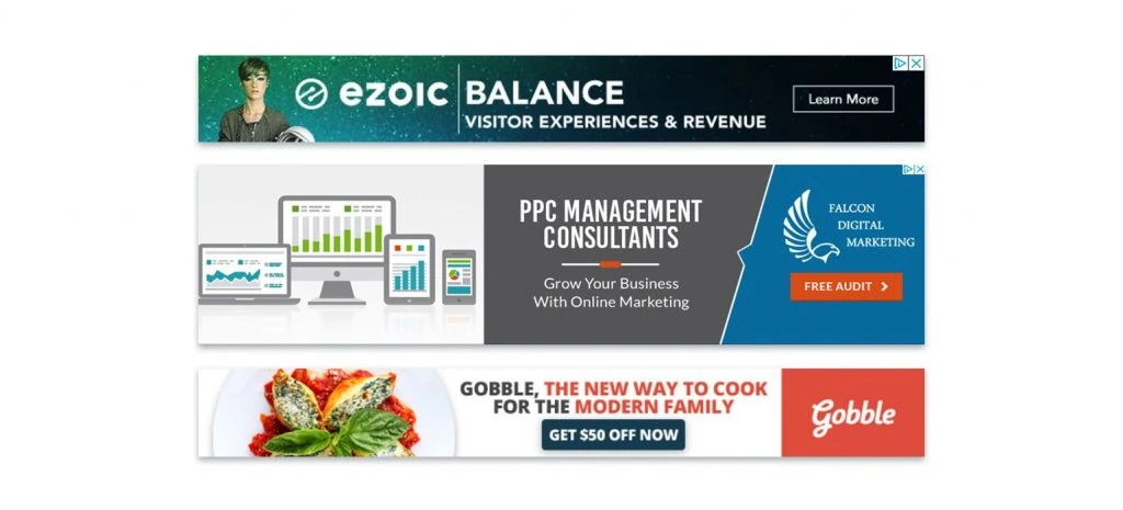 Example of banner ads