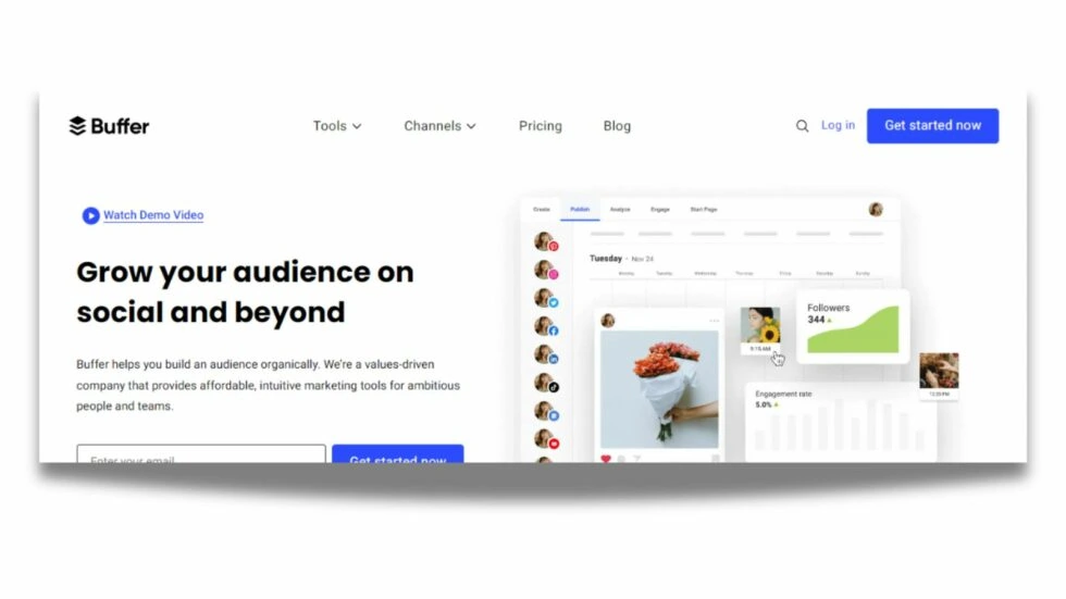 Buffer social media scheduler tool and analytics