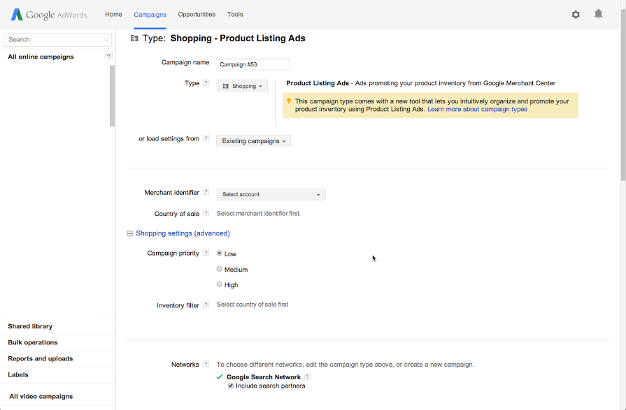 Online shopping campaign