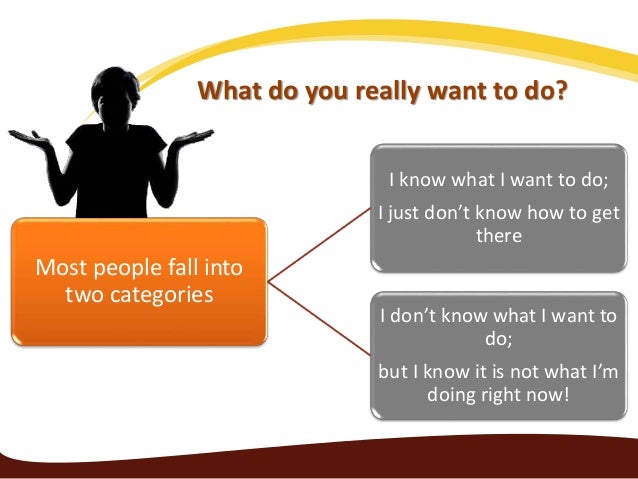 What do you really want to do?