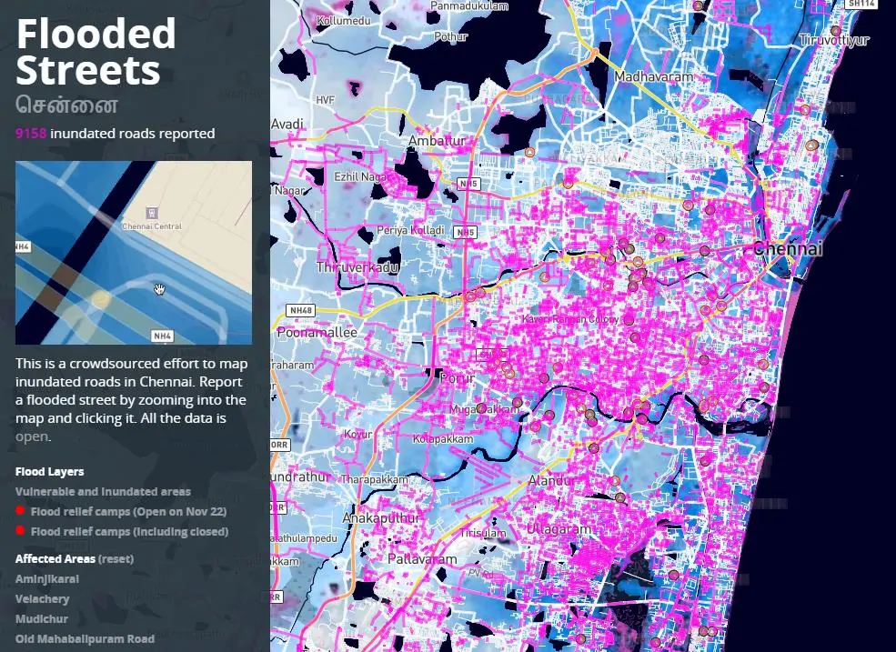 Chennai flooding map_social media