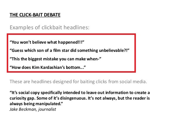 Clickbait debate