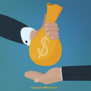 Giving money to another person