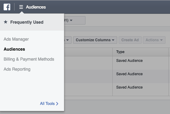 Retarget facebook live video - audiences