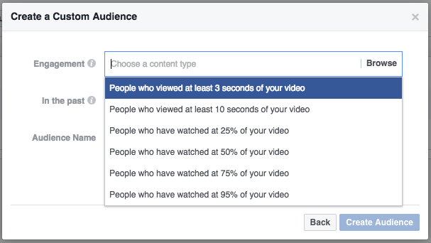 Retarget facebook live video - timing