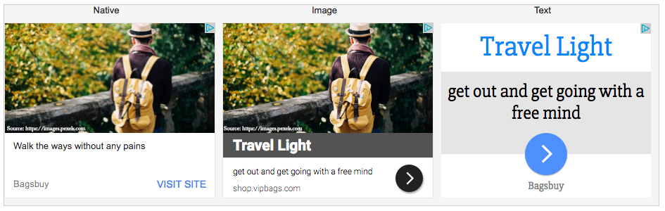 Sample creative for display ad