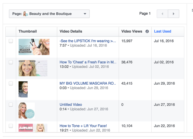 Retarget facebook live video - selection