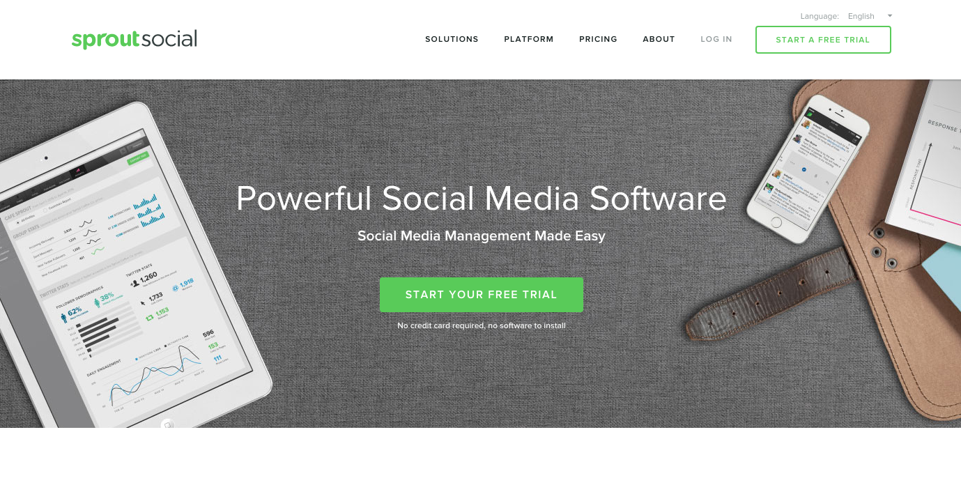 Social listening tool sprout social for social media scheduling and analysis