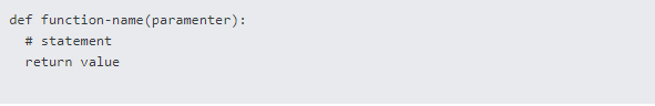 Create functions in python with return value - syntax