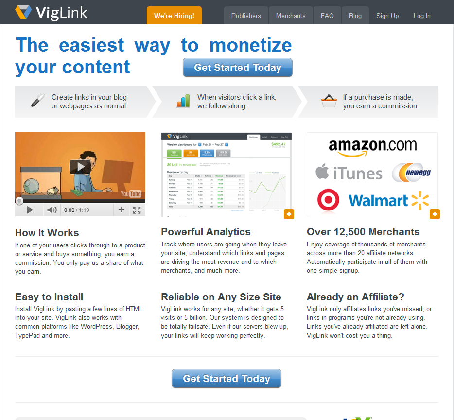 Affiliate marketing websites